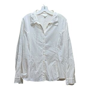Women’s J Jill Semi Sheer Cotton Button Front Top